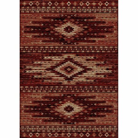 SLEEP EZ 5 ft. 3 in. x 7 ft. 7 in. Lodge King Diamond Head Area Rug - Red SL3077035